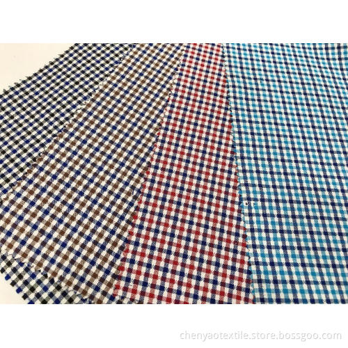 T/C Oxford Woven Yarn-dyed Dobby Plaid Fabric